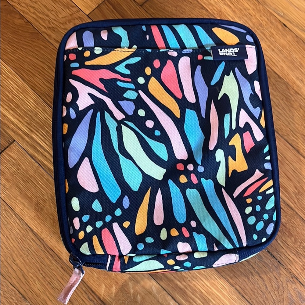 Lands' End Multicolor Abstract Pouch